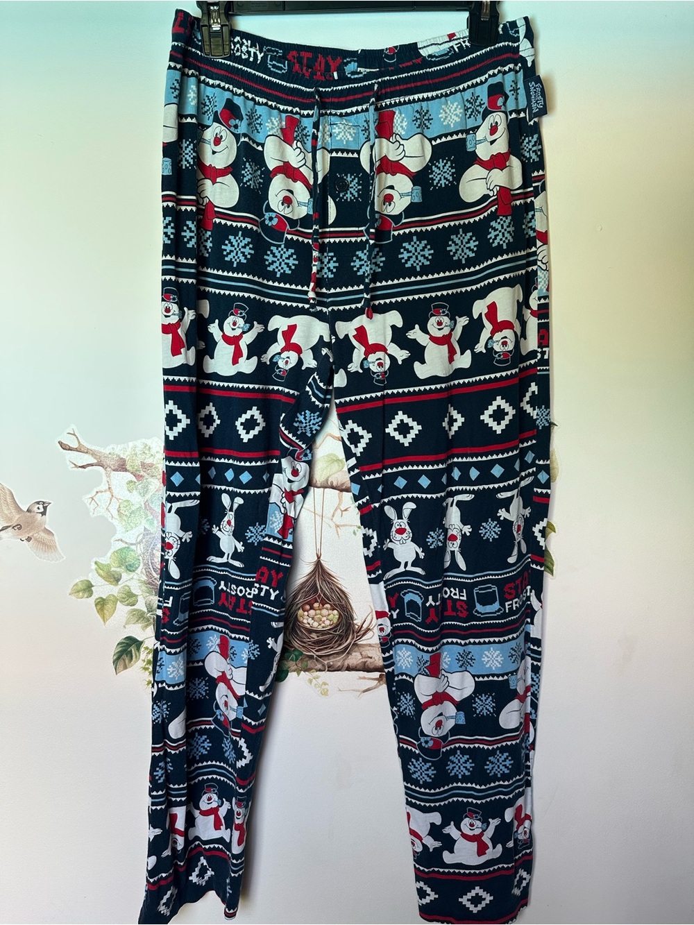 Men's Navy Snowman Holiday Lounge  Pants